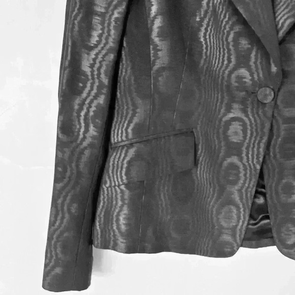 NEW! L.K. Bennett Satin Patterned Tailored Single-Breasted Blazer - Picture 3 of 8